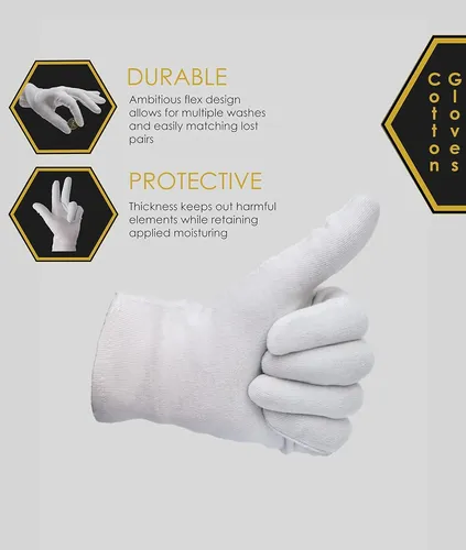 Guantes Algodón Blancos X24 Hidratantes Y Protectores
