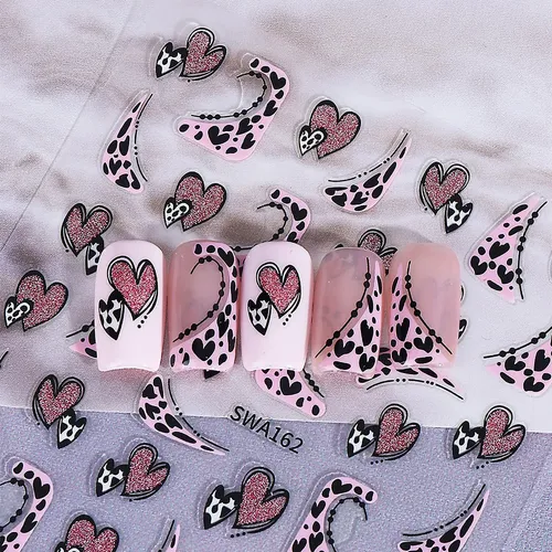 Adhesivos Para Uñas Zaskhld Con Estampado De Leopardo De San