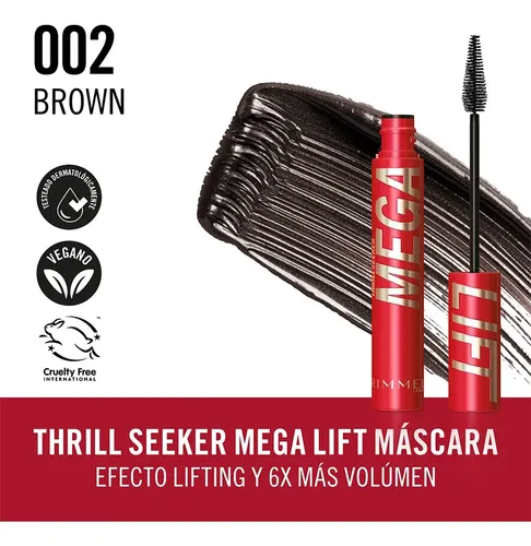 Máscara De Pestañas Rimmel London Megalift Black Brown 002