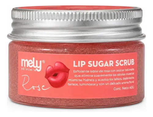 Exfoliante Labial Mely Azúcar Y Rosas Lip Scrub Skincare 40g