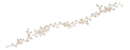 Gold Rhinestone Bridal Hair Vine Classic Simple Wedding
