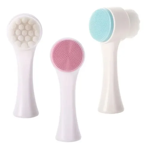 Cepillo Limpiador Facial Doble Cara De Silicona Manual