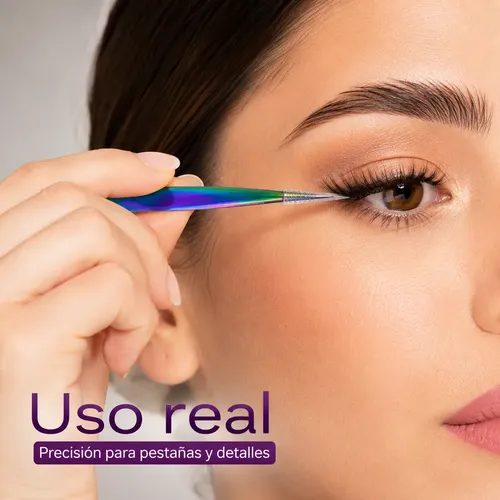 Pinza De Precisión Angular Para Pestañas Postizas Y Cejas