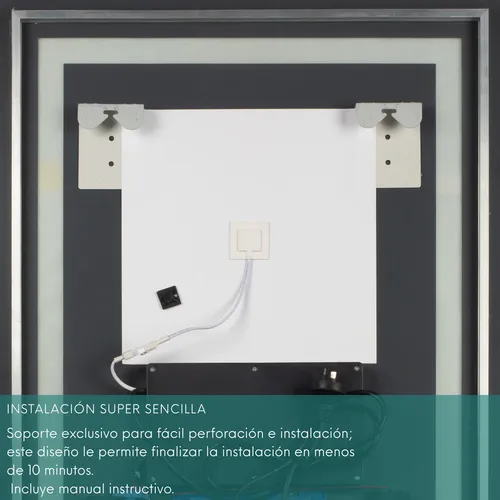 Espejo Rectangular Táctil Luzled Efecto 3d Vestidor 140x50cm