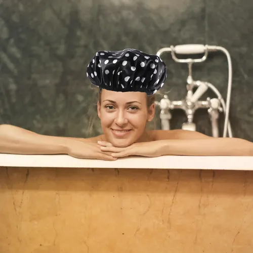 Gorro De Baño De Tres Capas, Resistente Al Agua, Estampado