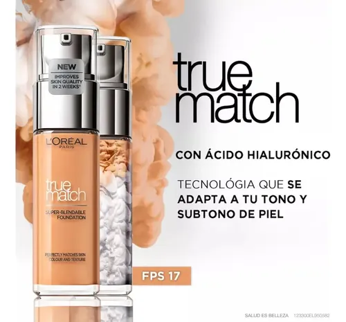 Base de maquillaje líquida L’Oréal Paris True Match Super-Bendable Base De Maquillaje True Match Super Blendable L’ Oréal Paris tono 3.d/3.w golden beige – 30mL 30g
