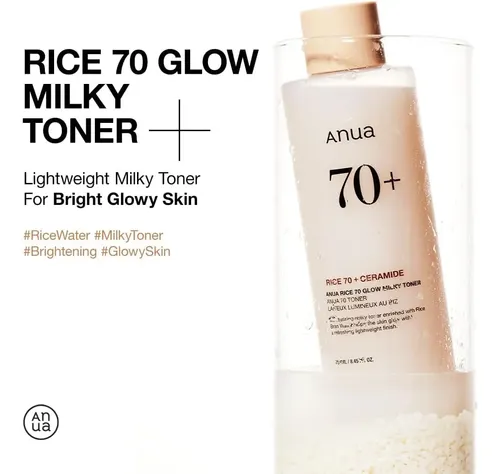 Anua Rice 70 Glow Milky Tonico Refuerza La Barrera Cutánea