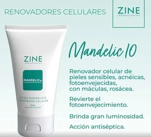 Crema Acido Mandelico 10% Renovador Celular Piel Grasa Zine