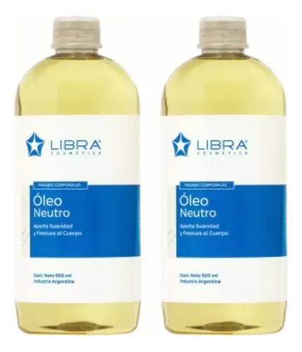 2 Oleo Para Masajes Neutro 500gr. – Libra Cosmetica Fragancia Suave