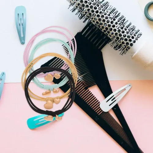 8 Pulseras Y Bandas Para El Cabello Elásticas Y Decorativas