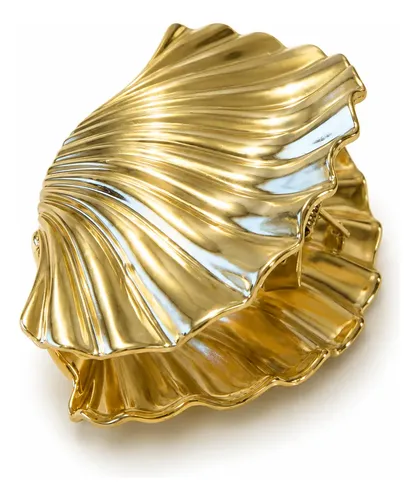Broche De Pelo Flor Dorada Metalizada Pinza Mujer