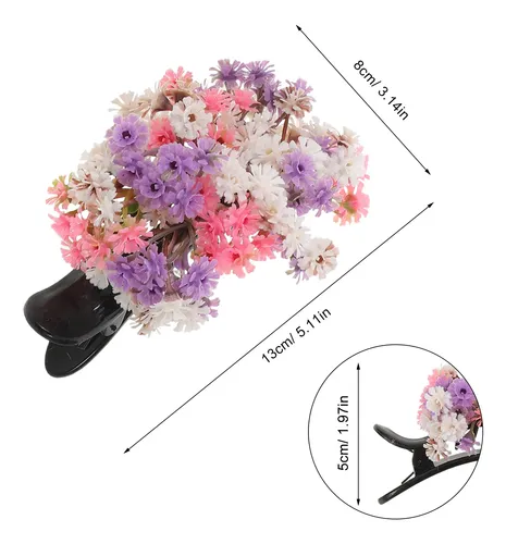 2 Pinzas Para Cabello Con Flor: Con De