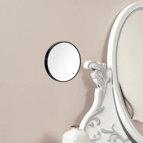 Espejo De Maquillaje Negro Con Ventosa Y Aumento 10x