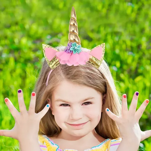 A Diadema De Unicornio 6 Piezas Con Accesorios Para Fiestas