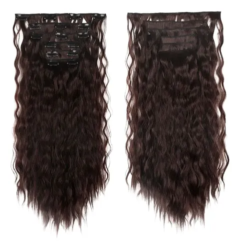 Cortina De Cabello Orgánico 6 Piezas Con Movimiento Ondas