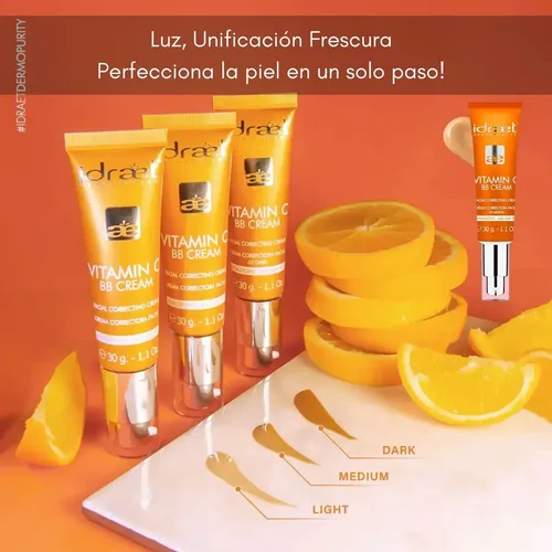 Base Maquillaje Vitamin C Bb Cream Correctora Idraet Medium