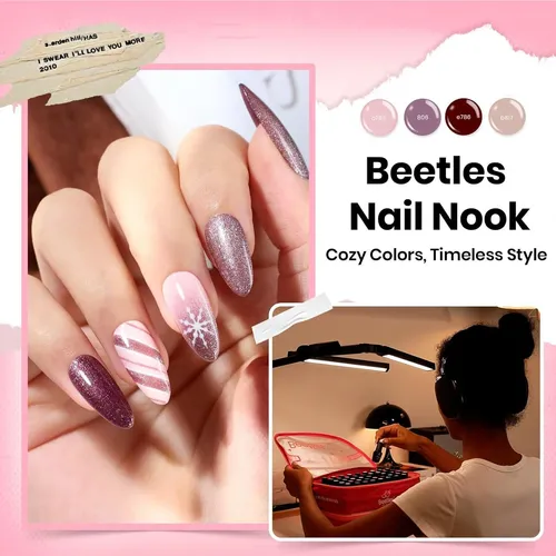 Set Gel Beetles Nail Nook 100 Colores Con Base Y Top Coat