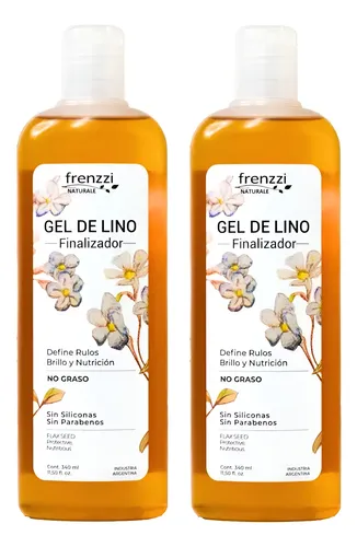 Kit 2 Gel Finalizador Rulos Gel De Lino 350ml Frenzzi