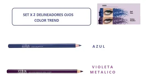 Delineador Ojos Azul Violeta Setx2 Avon Color Trend