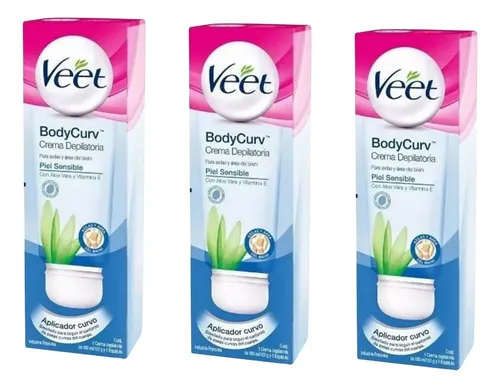 Pack Crema Depilatoria Veet Bodycurv Piel Sensible 100 Ml