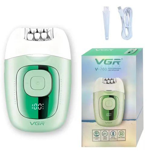 Depiladora Mujer Led Recargable Vgr V-760 18 Pinzas Luz Verde