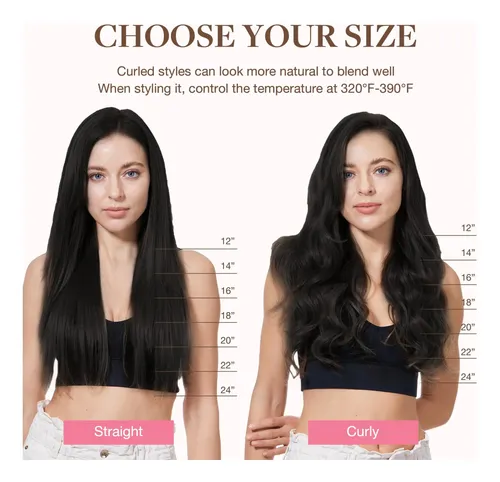 Extensiones De Cabello Natural Negro,120g, 7unid