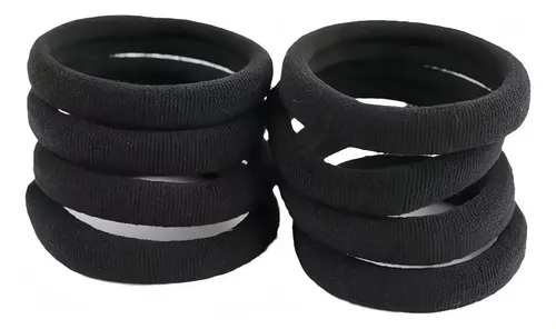 N 100 Ligas Negras Alta Elasticidad For Cabello Mujer .hs ,