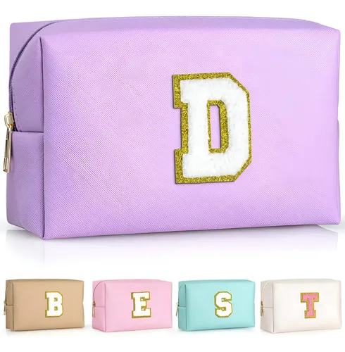 Bolsa De Maquillaje Topeast Preppy Chenille Letter Pouch, Co