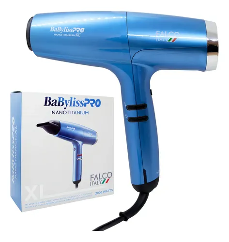 Babyliss Pro Secador De Pelo Falco Italy Nano Titanium Xl Color Celeste 2000w