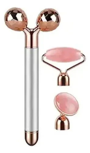 Rodillo Facial Eléctrico 3d Masajeador Jade Rosa