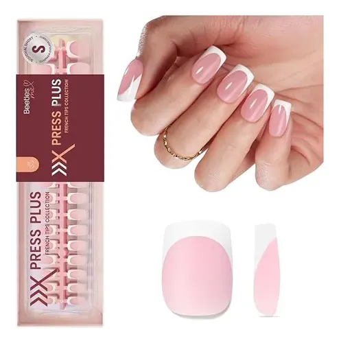 Beetles Uñas Postizas French Tip Cortas Squoval 224 Piezas