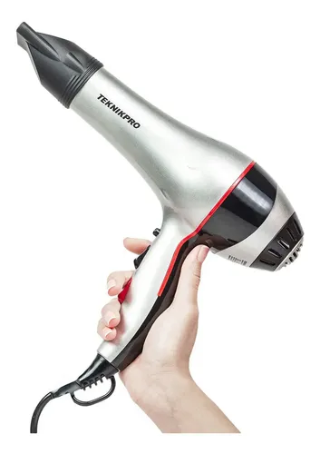 Secador Pelo Profesional New Eco Ion 3200 Teknikpro Difusor Plateado
