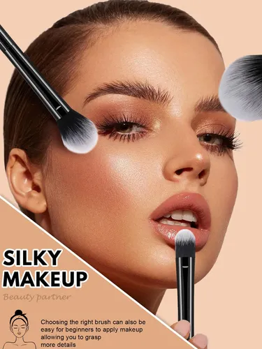 Set De Brochas De Maquillaje Profesional Para Rostro Y Ojos