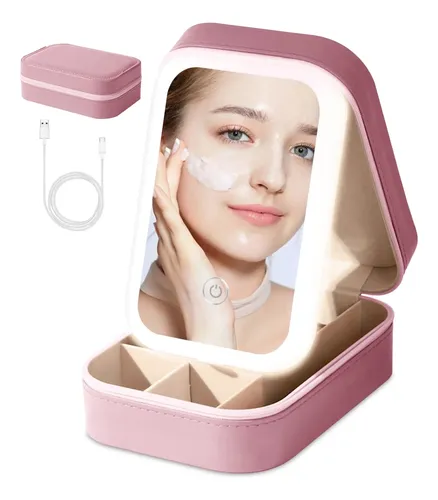 Estuche Pequeño For Espejo De Maquillaje Led De Viaje Con 3