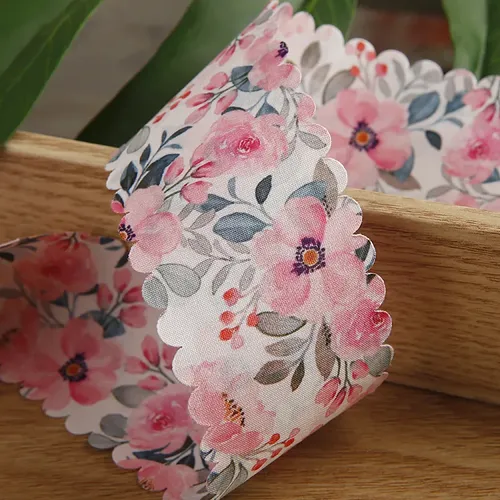 Lazos Para El Pelo Con Flores Con Borde Ondulado De 5 Yardas