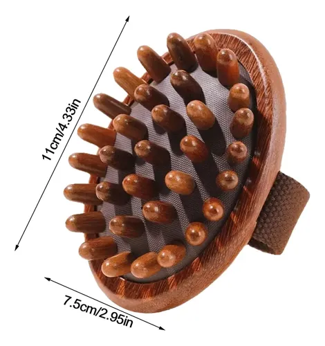 Cepillo Masajeador De Madera Para Cabello Y Cabeza
