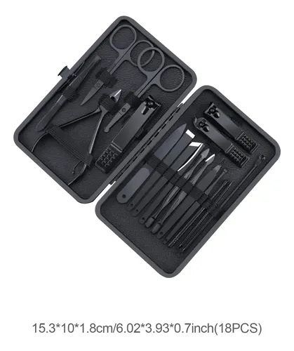 D Set De 18 Piezas Y Pedicura Con Funda – Kit De Acero Zx