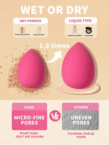 Para 50 Esponjas De Maquillaje Multicolored Grande Bz9