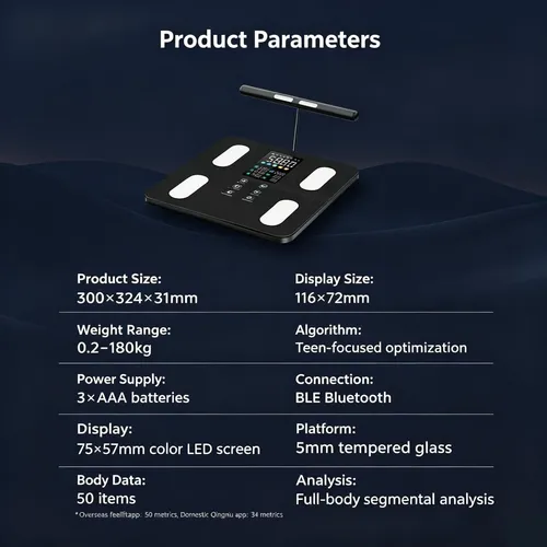 Gy- Báscula 8 Electrodos 50 Datos 180kg Led App