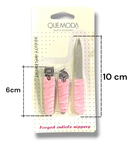 Kit De Manicura 3 Piezas Cortauñas Y Lima De Uñas !!