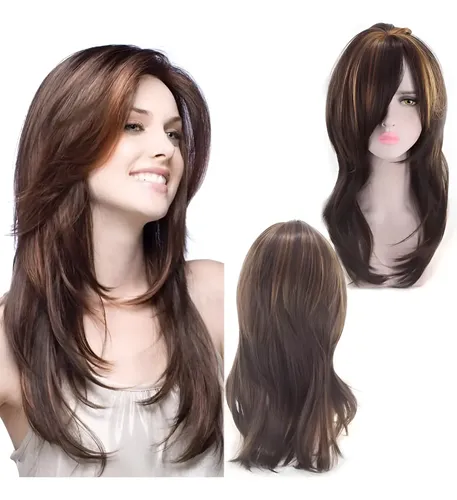 Pelucas Bob Con Flequillo Cosplay For Mujer Cabello Natural