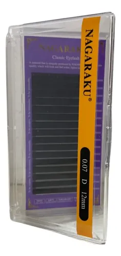 Kit Nagaraku Extensiones De Pestañas Clásicas 0.07 Curva D Largos 10 Al 12 Mm