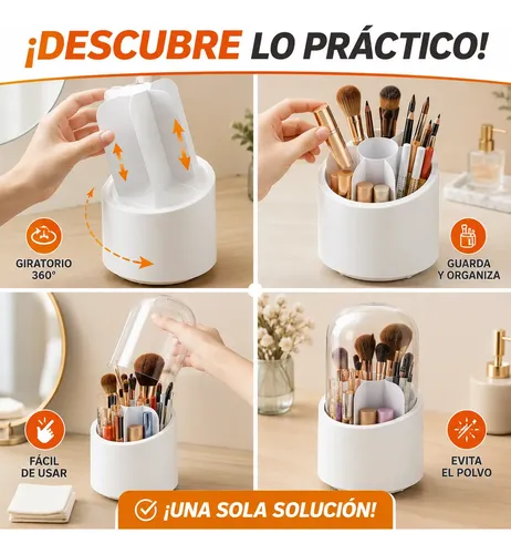 Organizador De Maquillaje Giratorio Set Premium 3 En 1 Warp