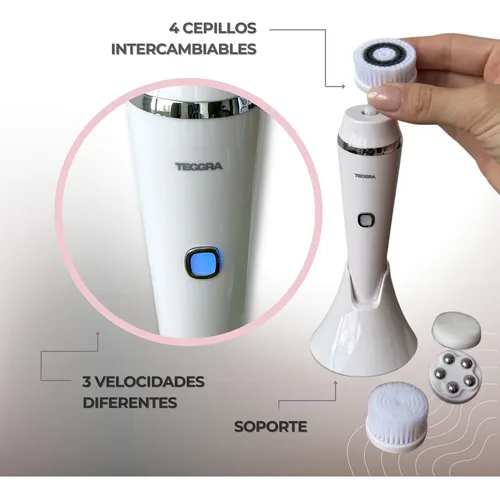 Cepillo Limpiador Facial Masajeador Exfoliante 4 En 1