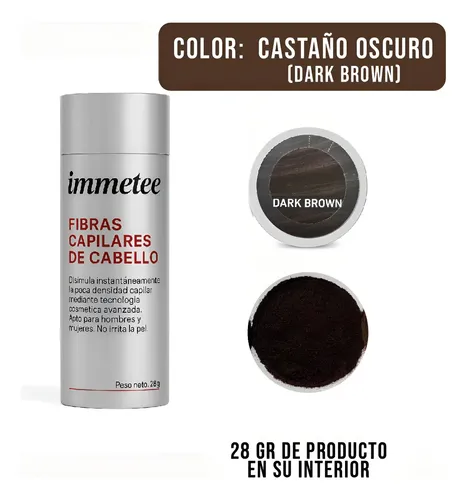 Fibras Capilares De Keratina 28gr Frasco Immetee Pelo Polvo