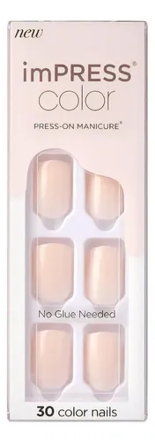 Uñas postizas Kiss Impress Color Point Pink rosa