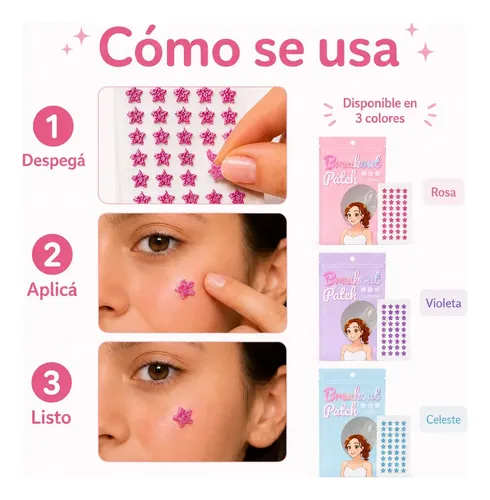 Parches Para Granos Estrella Glitter Acné X40