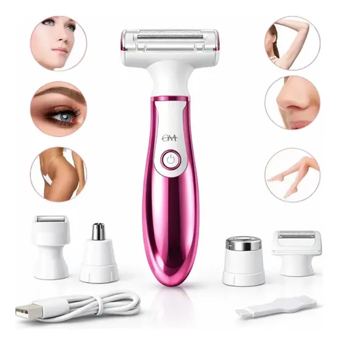 Depiladora Eléctrica Mujer 4 En 1 Recarga Usb Facial Cuerpo