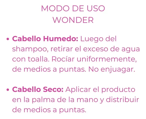 Wonder Tratamiento Nutritivo 10 Efectos W Hairtherapy 200ml