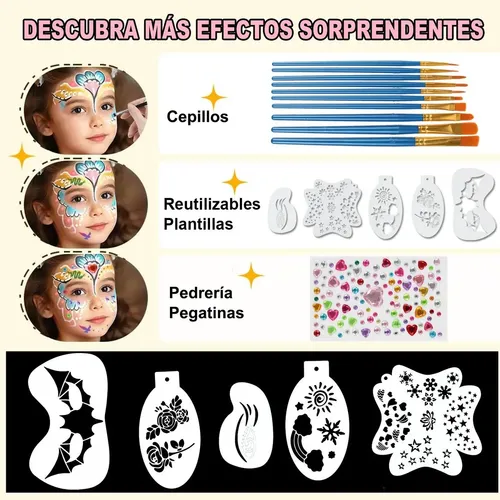 .mx Maquillaje Corporal Base Agua Kit Con Pintacarita 26/